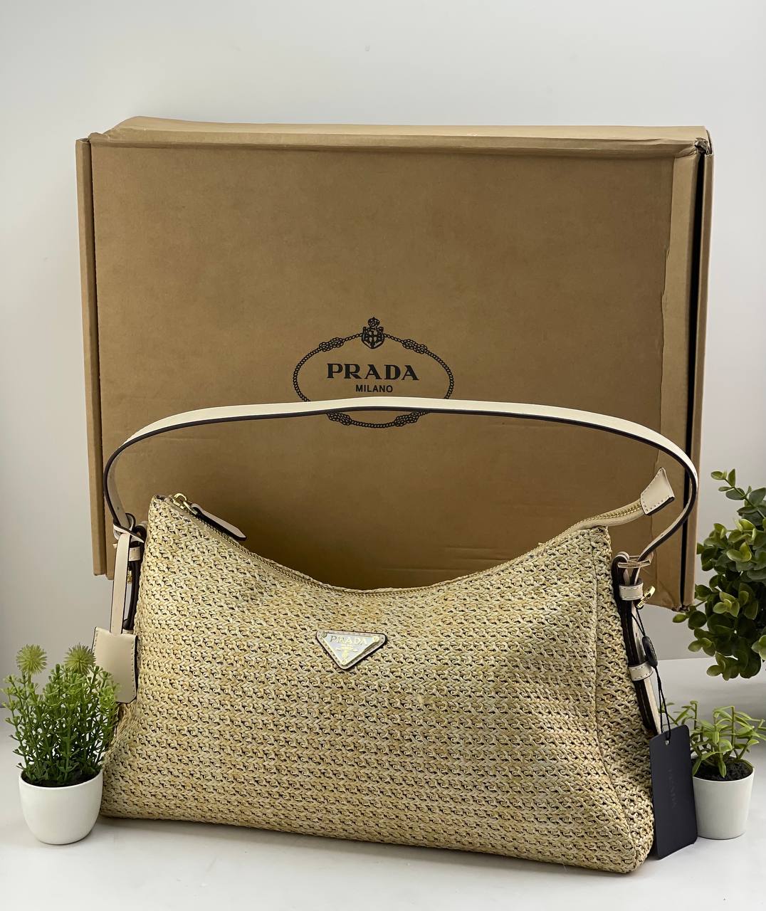 Prada Raffia Shoulder Bag