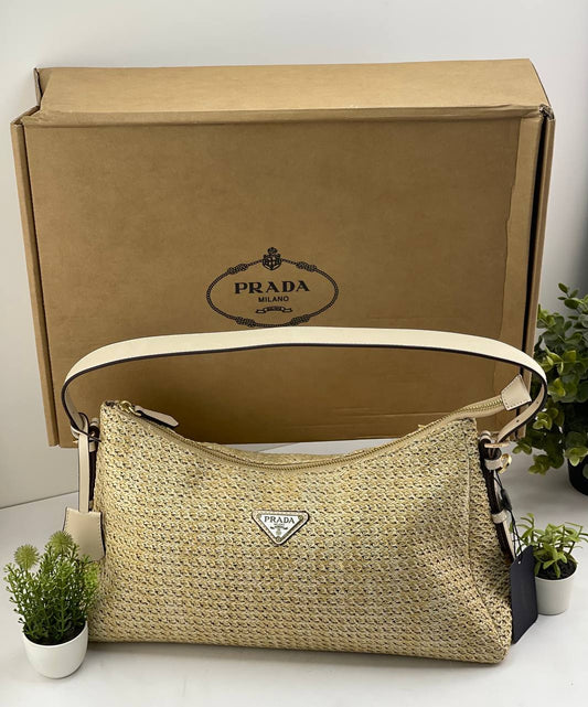 Prada Raffia Shoulder Bag