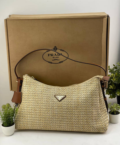 Prada Raffia Shoulder Bag