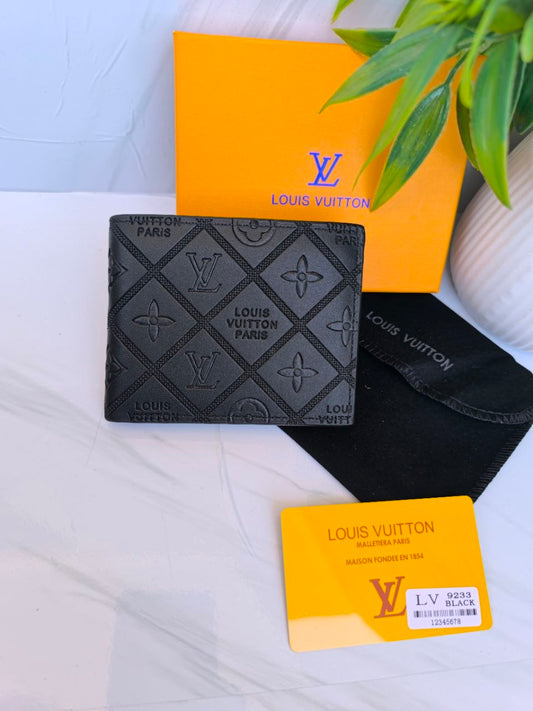 Louis Vuitton Monogram Embossed Men's Bifold Wallet - Black
