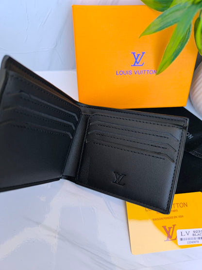 Louis Vuitton Monogram Embossed Men's Bifold Wallet - Black