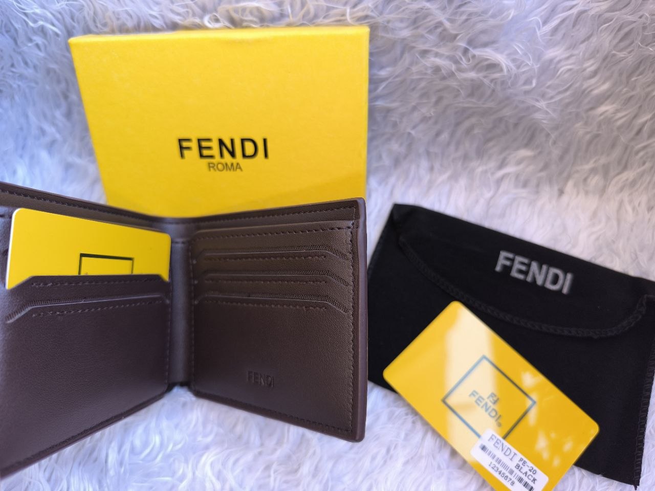 Fendi FE-20 Bifold Wallet with Baroque Cherub Print