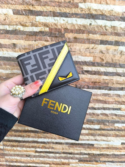 Fendi FF Motif Bi-Fold Wallet with "Bag Bugs" Eyes