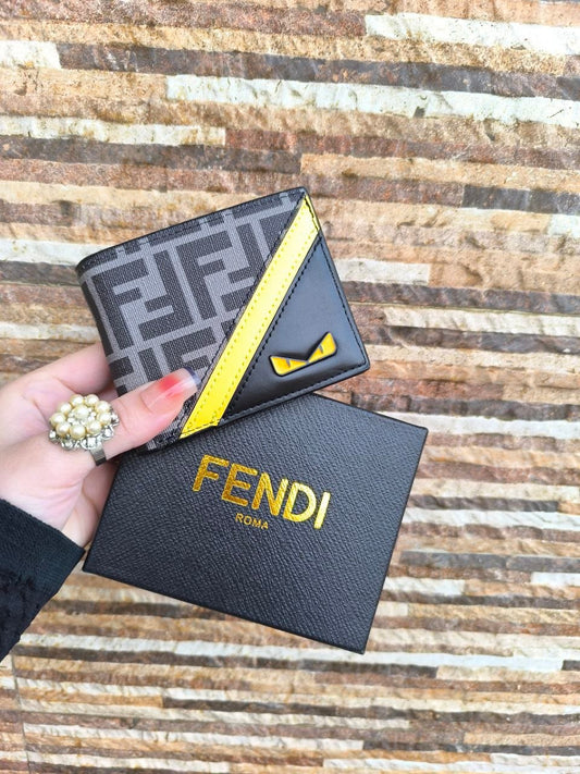 Fendi FF Motif Bi-Fold Wallet with "Bag Bugs" Eyes