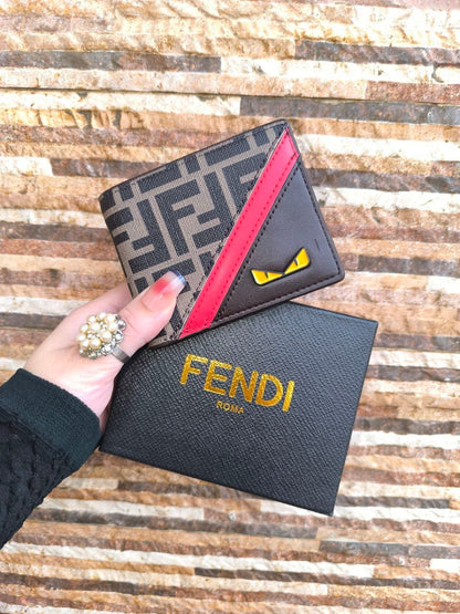 Fendi FF Motif Bi-Fold Wallet with "Bag Bugs" Eyes