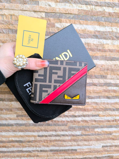 Fendi FF Motif Bi-Fold Wallet with "Bag Bugs" Eyes