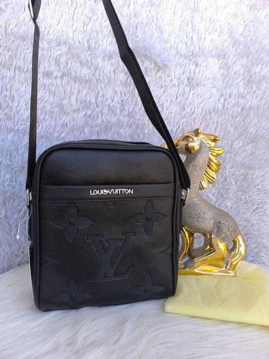 The "Obsidian Messenger" - Embossed Monogram Sling Bag